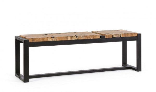 online Panca 135x35x47 cm Elwood in Acciaio e Legno
