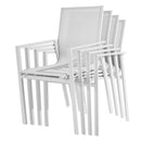 Set 4 Sedie da Giardino 59,5x66x88 cm in Alluminio Selly Bianche