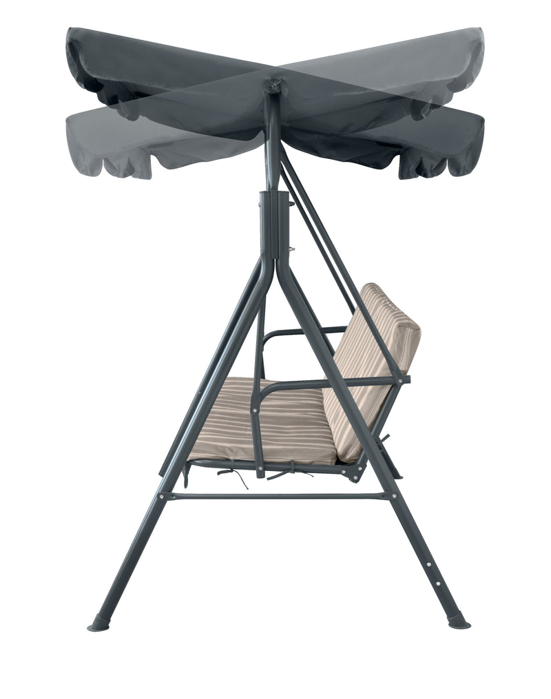 Dondolo 2 Posti da Giardino 170x110x152 cm in Acciaio e Poliestere Marrone