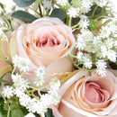 Set 3 Bouquet Artificiali Rose Gypsophila 32 cm 