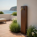 Fontana a Muro da Giardino Con Rubinetto 18x6x100 cm In Acciaio Effetto Corten