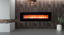 Camino Elettrico da Parete 182,5x55x13,9 cm 1500W Effetto Fiamma Sined Pordoi Nero