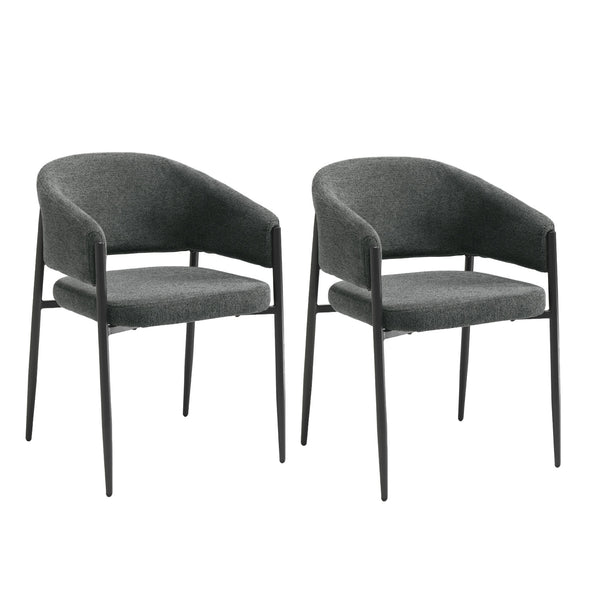 Set 2 Sedie Maya 59,5x54x78,5 cm in Tessuto Easy-Clean Grigio Scuro acquista
