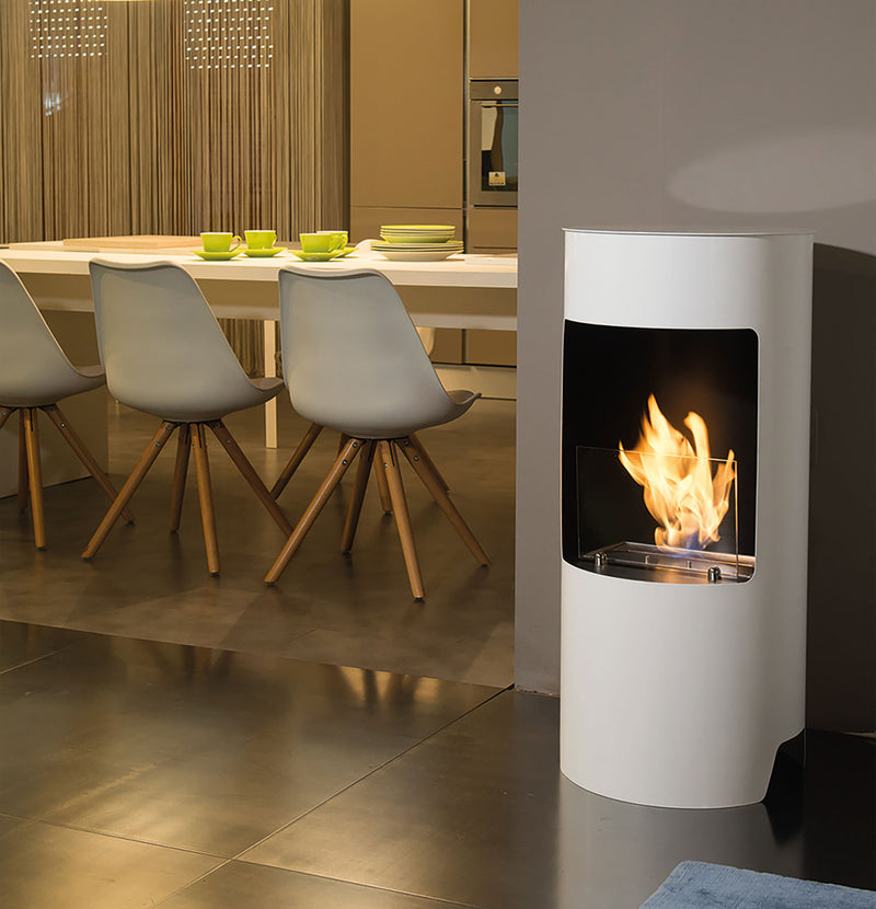 Camino a Bioetanolo da Pavimento Ø45x95 cm 2500W 1,2L Cortina Bianco 