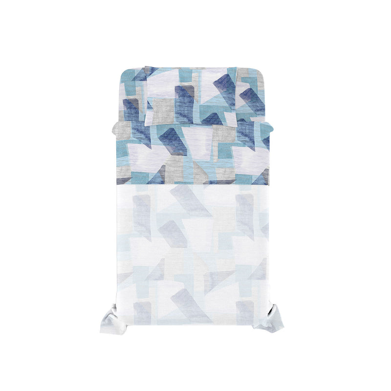 Set Lenzuola Singolo con Stampa Sopra Sotto e Federa Linea River Milk 