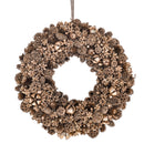 Set 2 Corone Natalizie con Pigne e Bacche Ø30 cm Oro