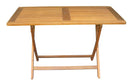 Tavolo Rettangolare Pieghevole da Giardino 120x70 cm in Legno di Acacia Vorghini Cordova