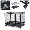 Box per Cani da Interno Esterno con Rotelle 92×62×75 cm 