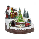 Villaggio Natalizio 20x20x16 cm con Trenino Luci Suoni e Movimento