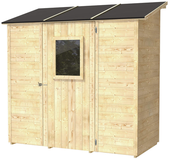 Abri de Jardin pour Outils 207x102 cm avec Porte Fenêtre en Bois Naturel online