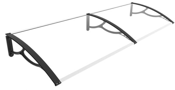 Abri auvent 80x200 cm en polycarbonate massif transparent 3mm acquista