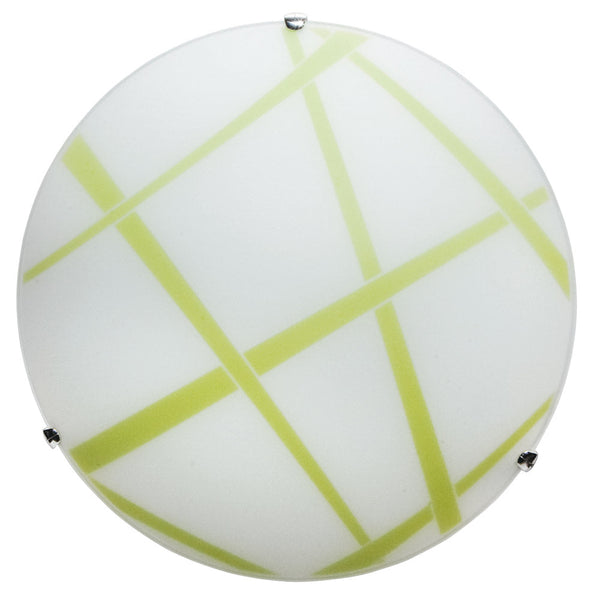 Plafonnier 2xE27 Crochets Chrome Plaque Verre Blanc-Vert E-Energy Dario online