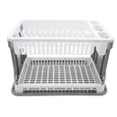 Scolapiatti da Appoggio in Plastica 2 Livelli in Rattan per Lavello Cucina