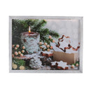 Quadro legno con led rettangolare cm 42x32x3