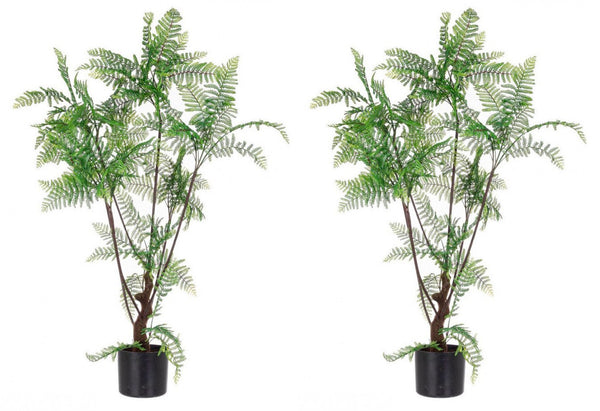 Set 2 Piante Artificiali di Felce 108 h in Plastica con Vasi Verde prezzo