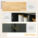 Isola da Cucina con Piano a Ribalta 110x66x97 cm in MDF e Legno Grigio