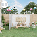 Set 2 Pareti Laterali per Gazebo 3x3 m Pieghevoli 295x200 cm in tessuto Oxford con Finestre Bianco