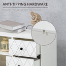 Cassettiera 3 Cassetti 1 Anta 70x35x75 cm in Acciaio e MDF Bianco