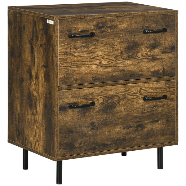 Commode avec 2 tiroirs 65x40x75 cm en aggloméré marron prezzo