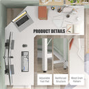 Scrivania Angolare Piedini Regolabili 150x150x76 cm Bianca  