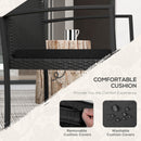 Set Tavolino e 2 Sedie da Giardino  Effetto Rattan Nero