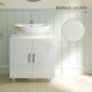 Mobile Sottolavabo da Bagno con Armadietto 2 Ante 60x35x60 cm in MDF Bianco 