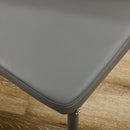 Set da Pranzo Tavolo e 4 Sedie in Similpelle Top in Vetro Temperato Grigio
