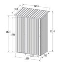 Casetta Box da Giardino in Lamiera Grigio per Deposito Attrezzi 130X77X196 Cm Bertozzi