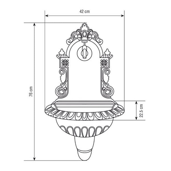 sconto Fontaine murale d'extérieur en fonte anthracite avec robinet Bertozzi