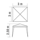 Gazebo da Giardino Struttura in Metallo Telo in Polietilene Bertozzi - 3x3 m