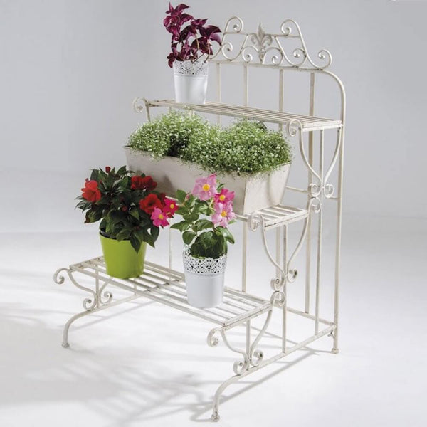 sconto Jardinière en échelle de terrasse en fer couleur ivoire Bertozzi Flower House