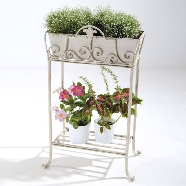 Jardinière de terrasse avec vase en fer couleur ivoire Bertozzi Flower House acquista