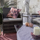 Set Salotto da Giardino Divano 2 Posti Tavolo e 2 Poltrone in Polyrattan Marrone Bertozzi Giulietta