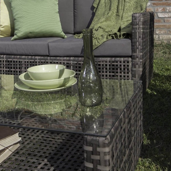 Bertozzi Dafne Ensemble Salon de Jardin Canapé Table 2 Fauteuils en Polyrotin Marron acquista