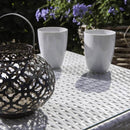Set Salotto da Giardino Tavolo 2 Poltrone in Polyrattan Bianco Bertozzi Letizia