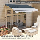 Telo di Ricambio per Tenda Parasole Retrattile 4x3 m in Poliestere Anti UV 50+ Grigio      