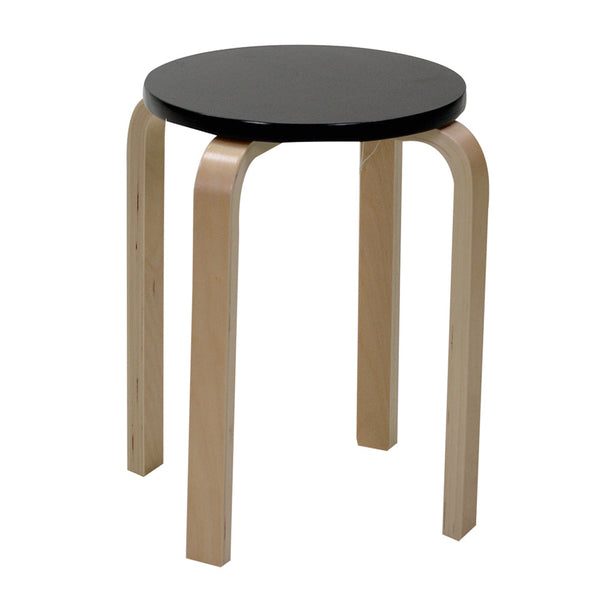 Tabouret rond en bois Ø32x45cm petit noir sconto