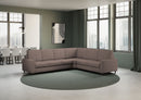 Divano Angolare 6 Posti 286x226x85 cm Sakar in Tessuto Talpa