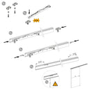 Binario per Porte Scorrevoli con Kit di Accessori 200 cm in Alluminio Emuca