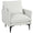Poltrona da Salotto Imbottita 73x80x80 cm con Cuscino Lombare in Tessuto Effetto Lino Bianco