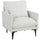 Poltrona da Salotto Imbottita 73x80x80 cm con Cuscino Lombare in Tessuto Effetto Lino Bianco