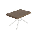 Tavolo Allungabile 120-204x80x74 cm Niket Noce Gambe Bianche
