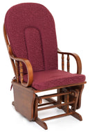 Poltrona a Dondolo in Legno Massello con Cuscino Douglas Bordeaux