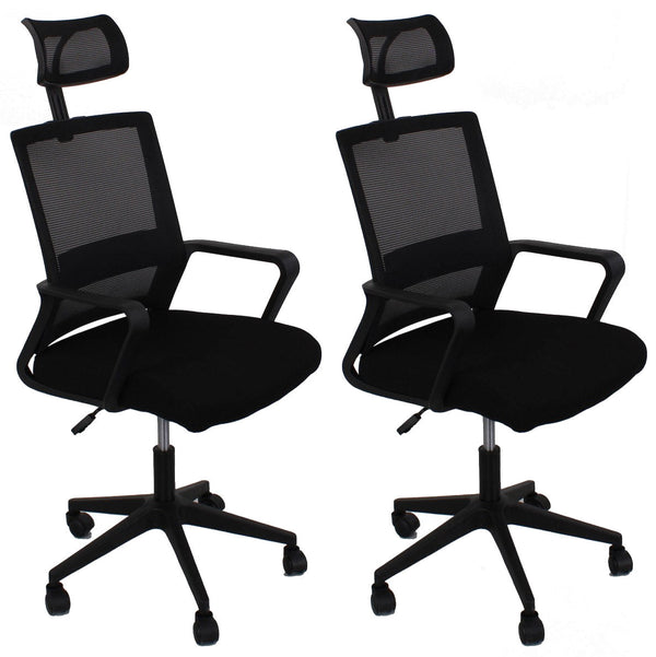 Set 2 Chaises de Bureau Fauteuil d'Opération en Nylon Noir online