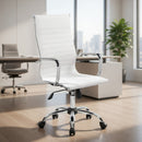 Sedia Poltrona Presidenziale da Ufficio in Similpelle Tosini Dallas Bianco