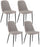 Set 4 Sedie 55x46xH85 cm in Tessuto Tamara Grigio Chiaro
