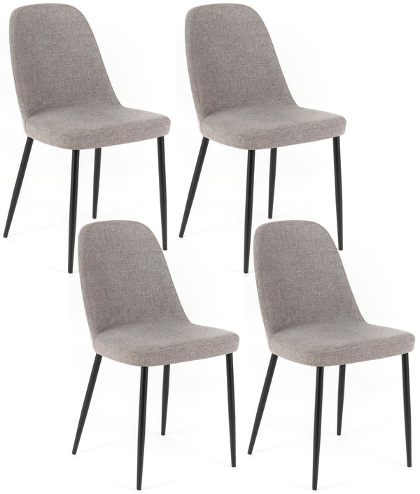 sconto Set 4 Sedie 55x46xH85 cm in Tessuto Tamara Grigio Chiaro