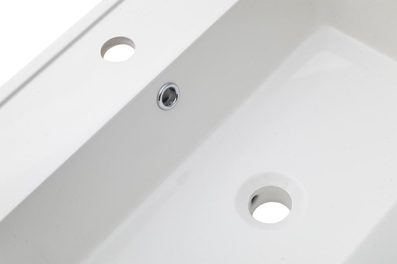 Lavabo da Incasso 101x46,5x2 cm in Resina TFTBianco Lucido