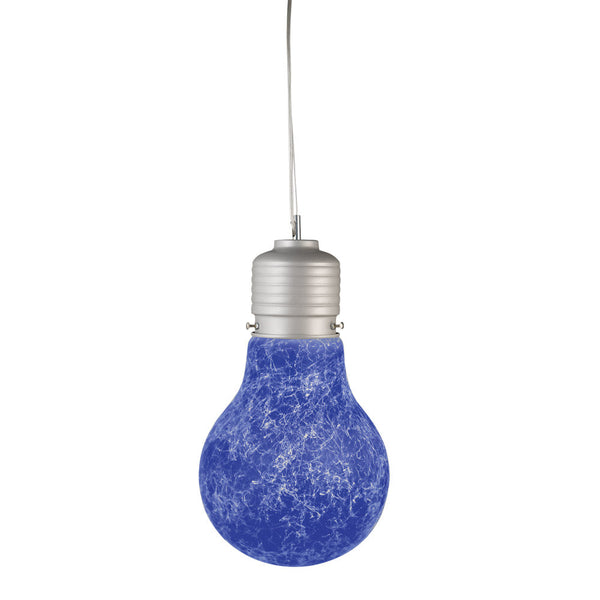 prezzo Suspension 1xE27 Cadre Argent Verre Filament Bleu E-Energy Elettra