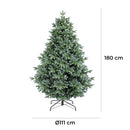 Albero di Natale Artificiale Realistico Folto 180 cm 950 Rami Montaggio a Ombrello Verde
